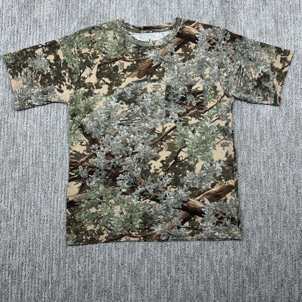 Kings Camo Desert Shadow Short Sleeve Pocket T-Shirt Hunting Men's Size Large